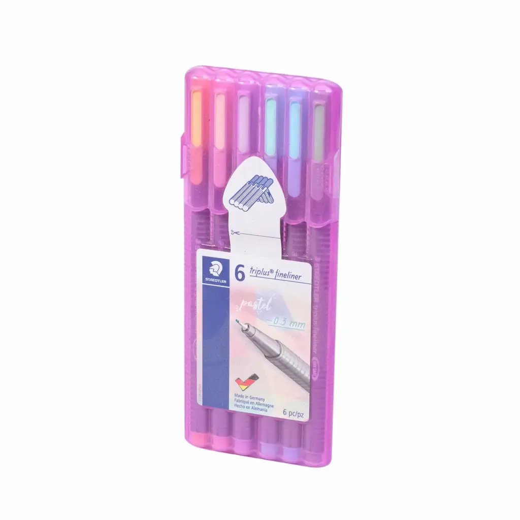 Marcador Triplus 6-Colores Pastel Punta Extrafina Staedtler 0.3Mm