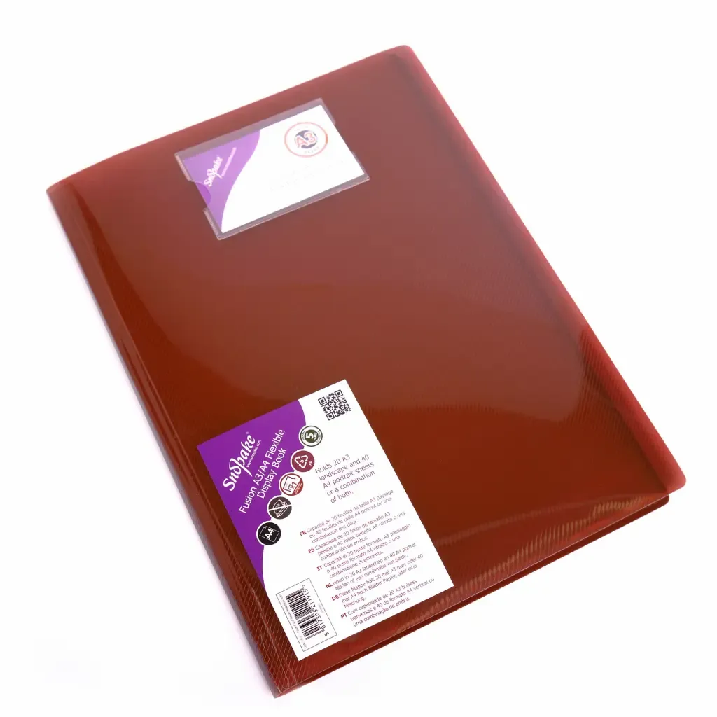 Carpeta Plastica Con 20-Hojas Protectoras Tamaño A4 Snopake