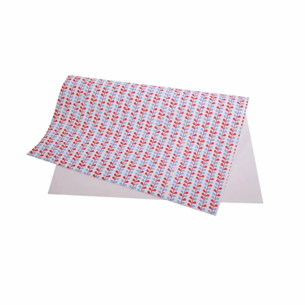 Foamy Blanco Decorado De Hojas Rojo-Azul Pliego 50X70Cm