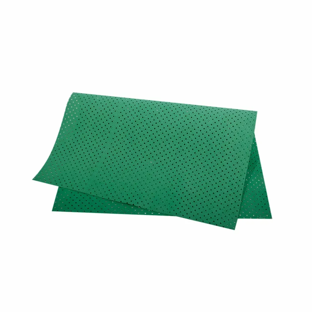 Foamy Verde Trèbol Perforado De Corazón Pliego 50X70Cm