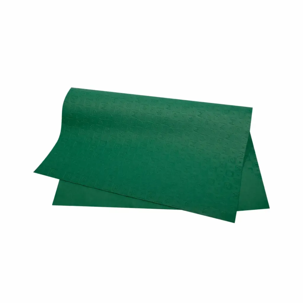 Foamy Embosado Verde Oscuro Diseño Con Cuadros De Figuras Pliego 50X70Cm