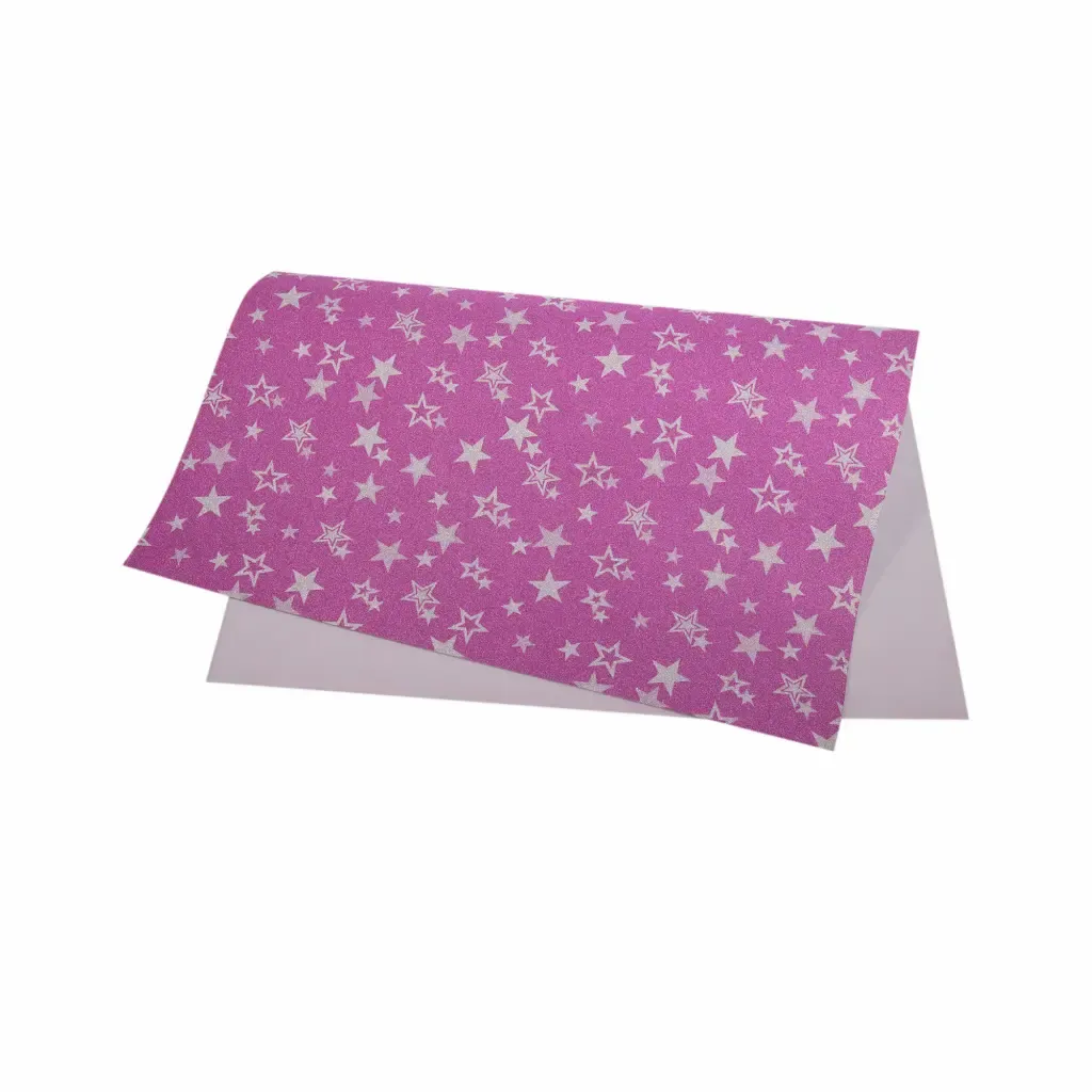 Foamy Diamantado Rosado Diseño De Estrella Pliego 50X70Cm