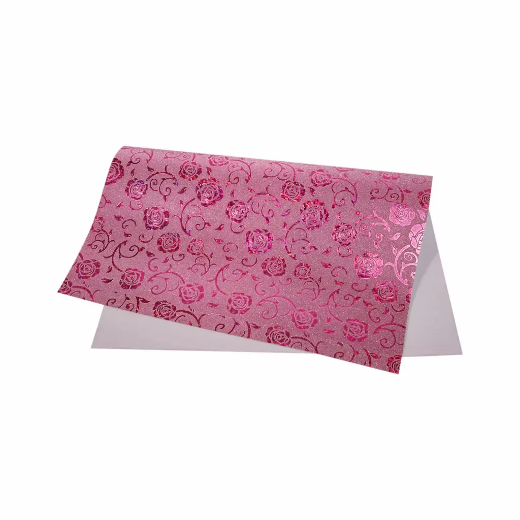 Foamy Diamantado Rosado Diseño De Rosa Pliego 50X70Cm