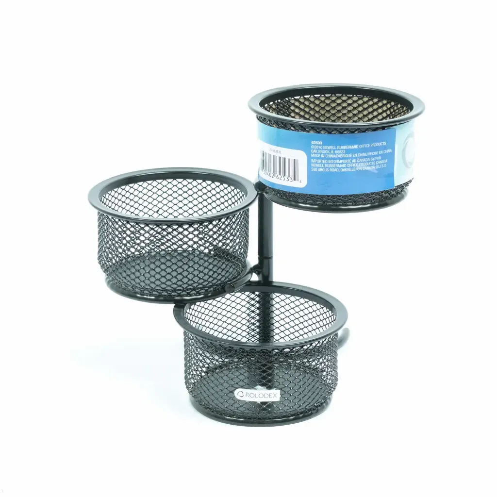 Organizador Negro De 3-Niveles Giratorio Para Escritorio Rolodex