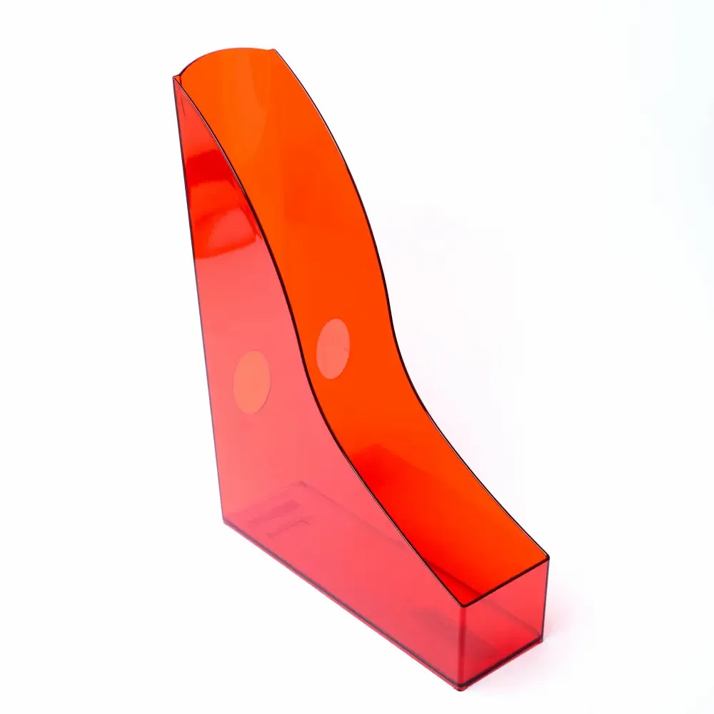 Organizador Plastico Rojo Transparente Para Revistas Durable