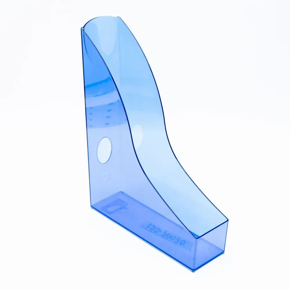 Organizador Plastico Azul Transparente Para Revistas Durable