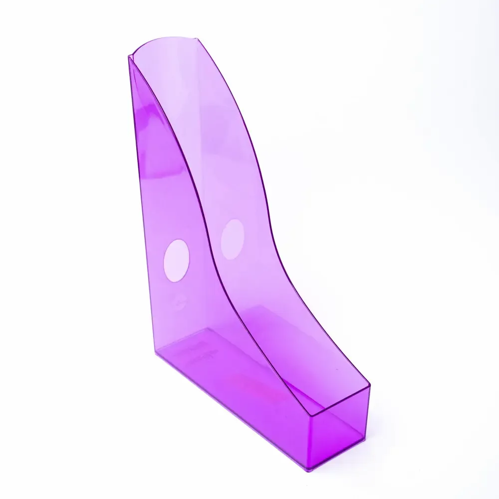 Organizador Plastico Morado Transparente Para Revistas Durable