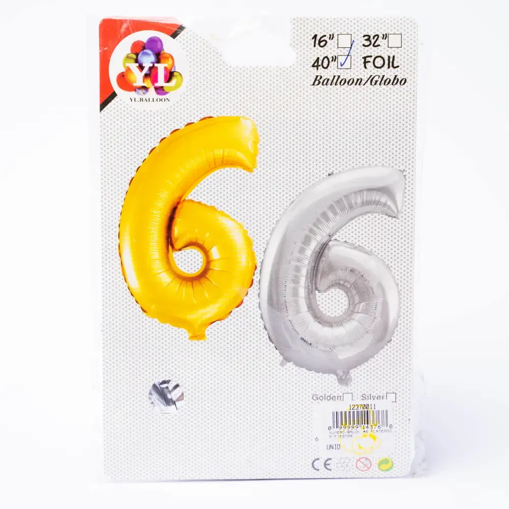 Balon #6 Plateado Para Fiestas