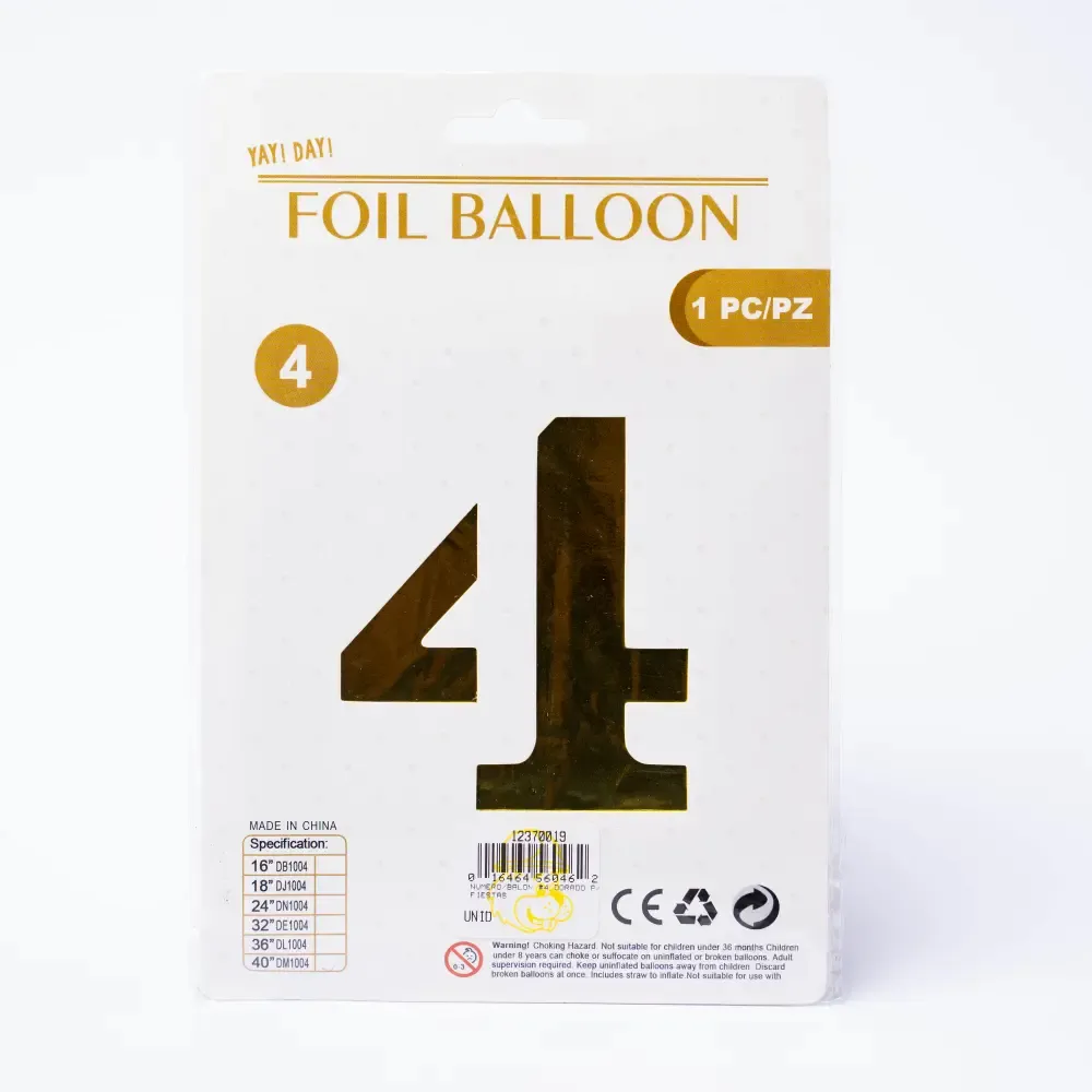 Balon #4 Dorado Para Fiestas