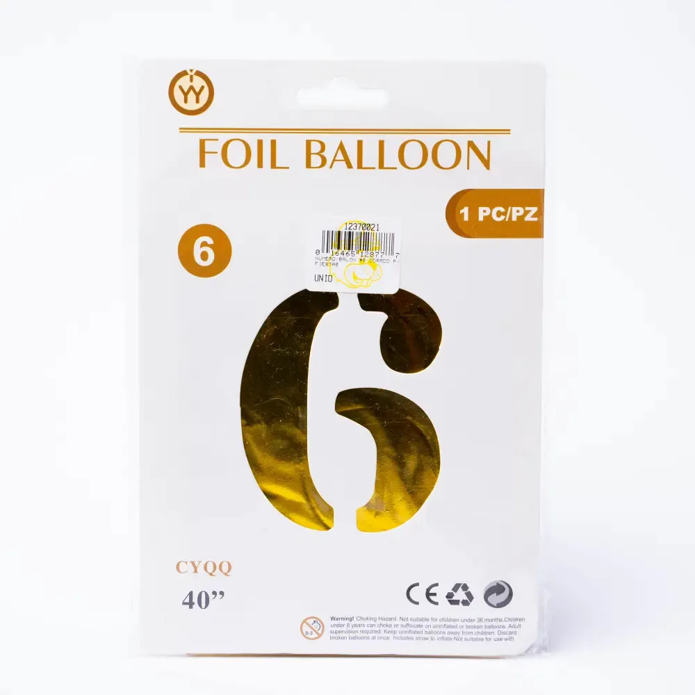 Balon #6 Dorado Para Fiestas
