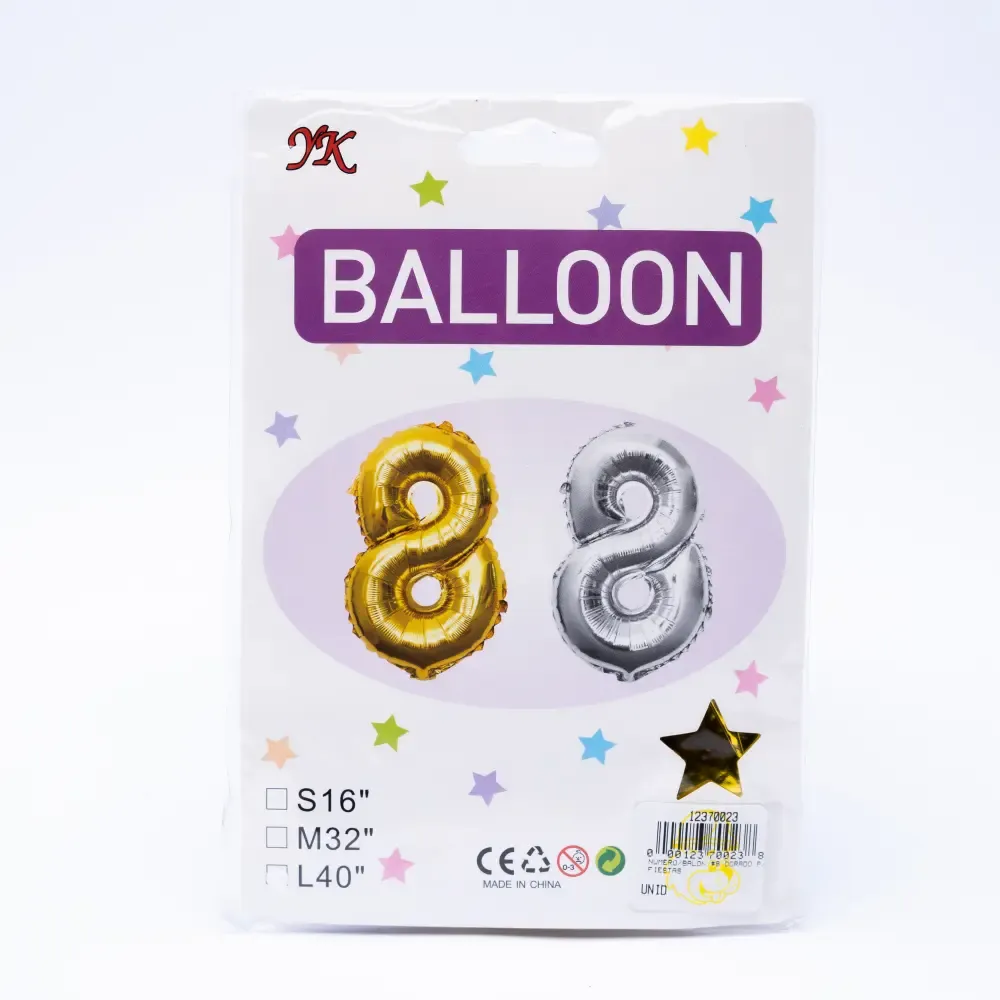 Balon #8 Dorado Para Fiestas