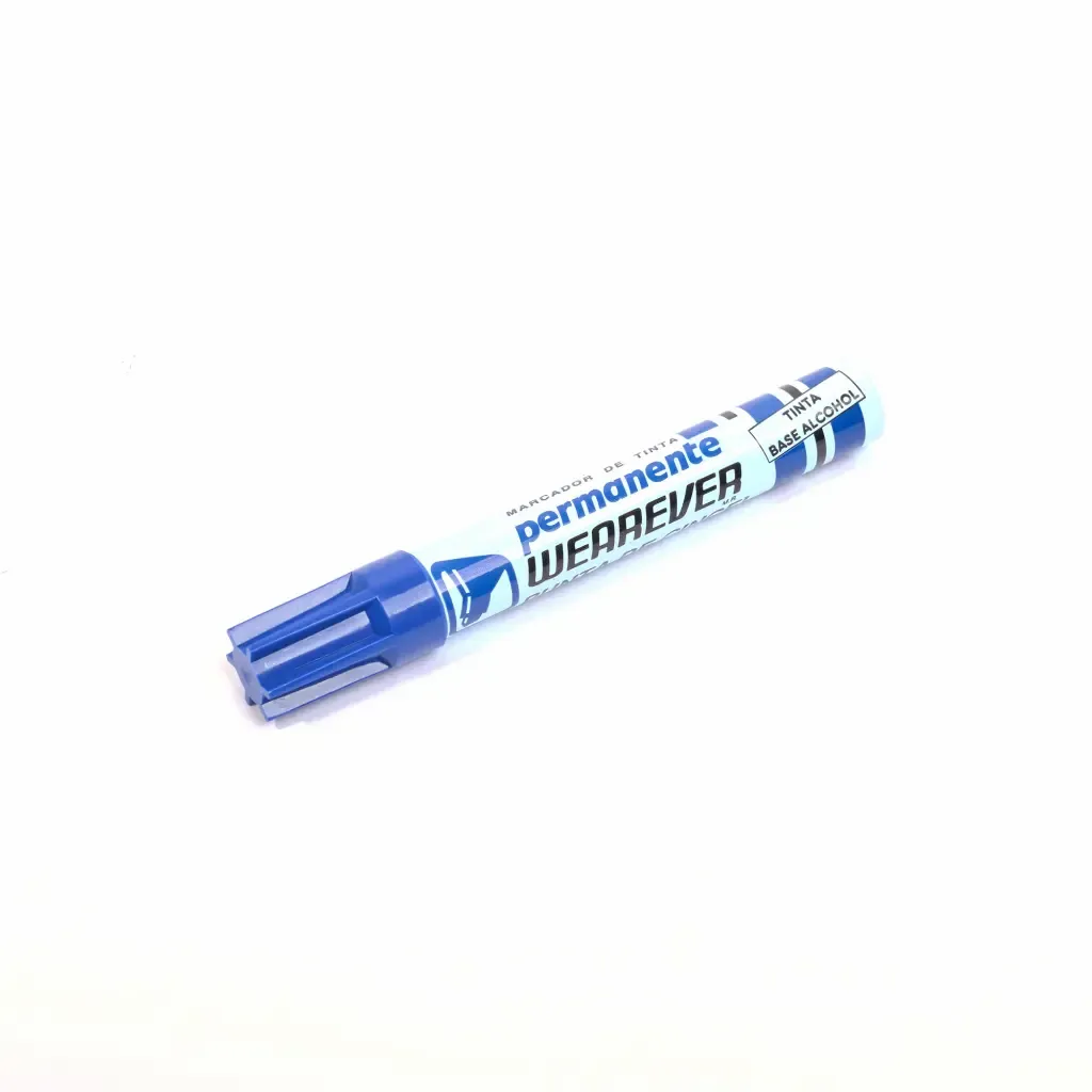 Marcador Permanente Azul Punta Bisel Wearever