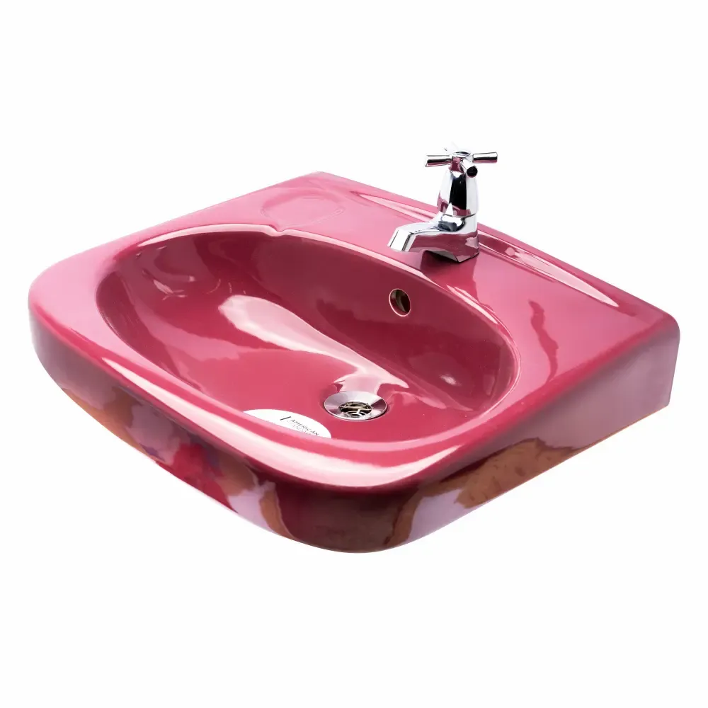 Lavabo Saturno Rojo Vino Con Accesorios Y 1-Llave Incesa Standard
