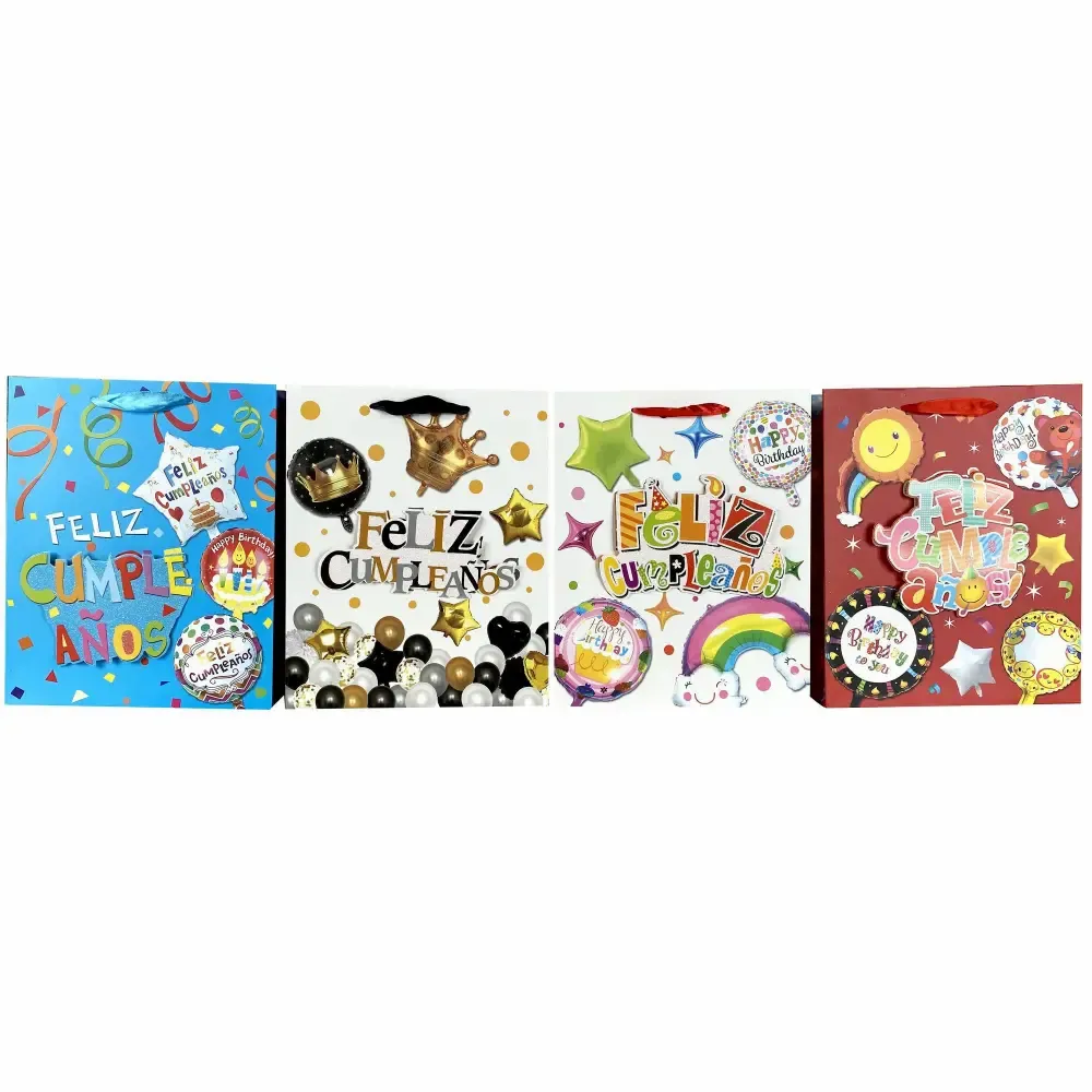 Bolsa Para Regalo Mediano Feliz Cumpleaños Surtido De Diseño