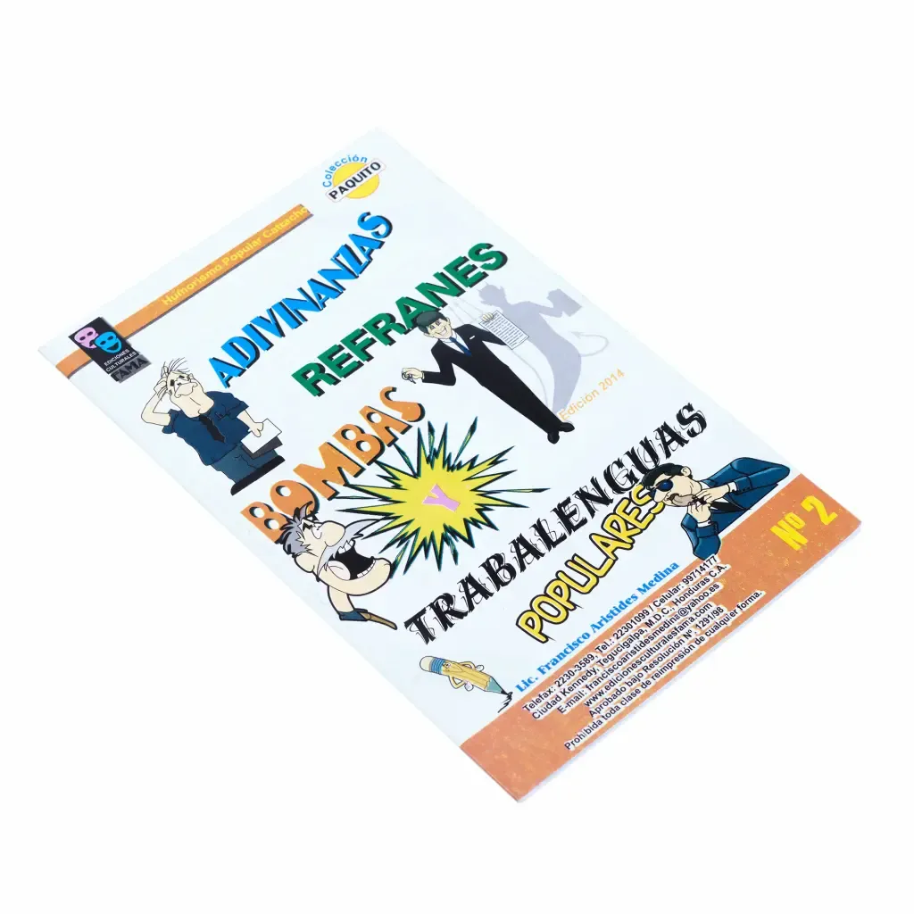 Libro Adivinanzas Refranes Bombas Y Trabalenguas No.2 Paquito