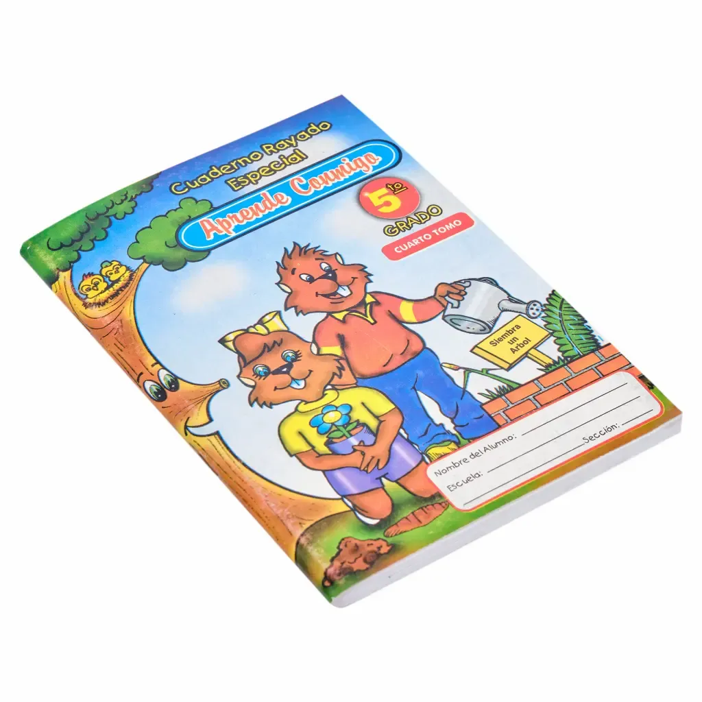 Cuaderno Aprende Conmigo Quinto Grado Tomo-4 Rayado Especial El Castor