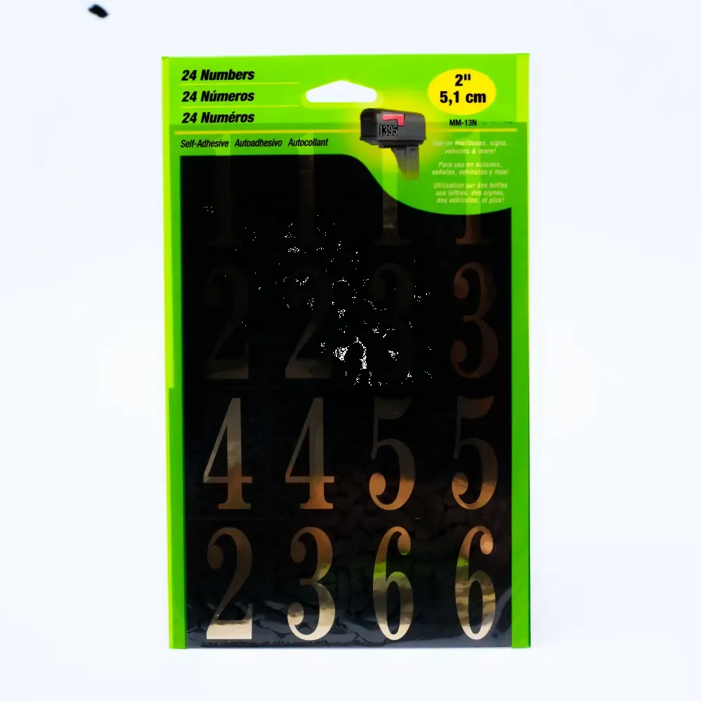 Numeros Adhesivos Oro Con Negro Hy-Ko 2Plg 24-Piezas