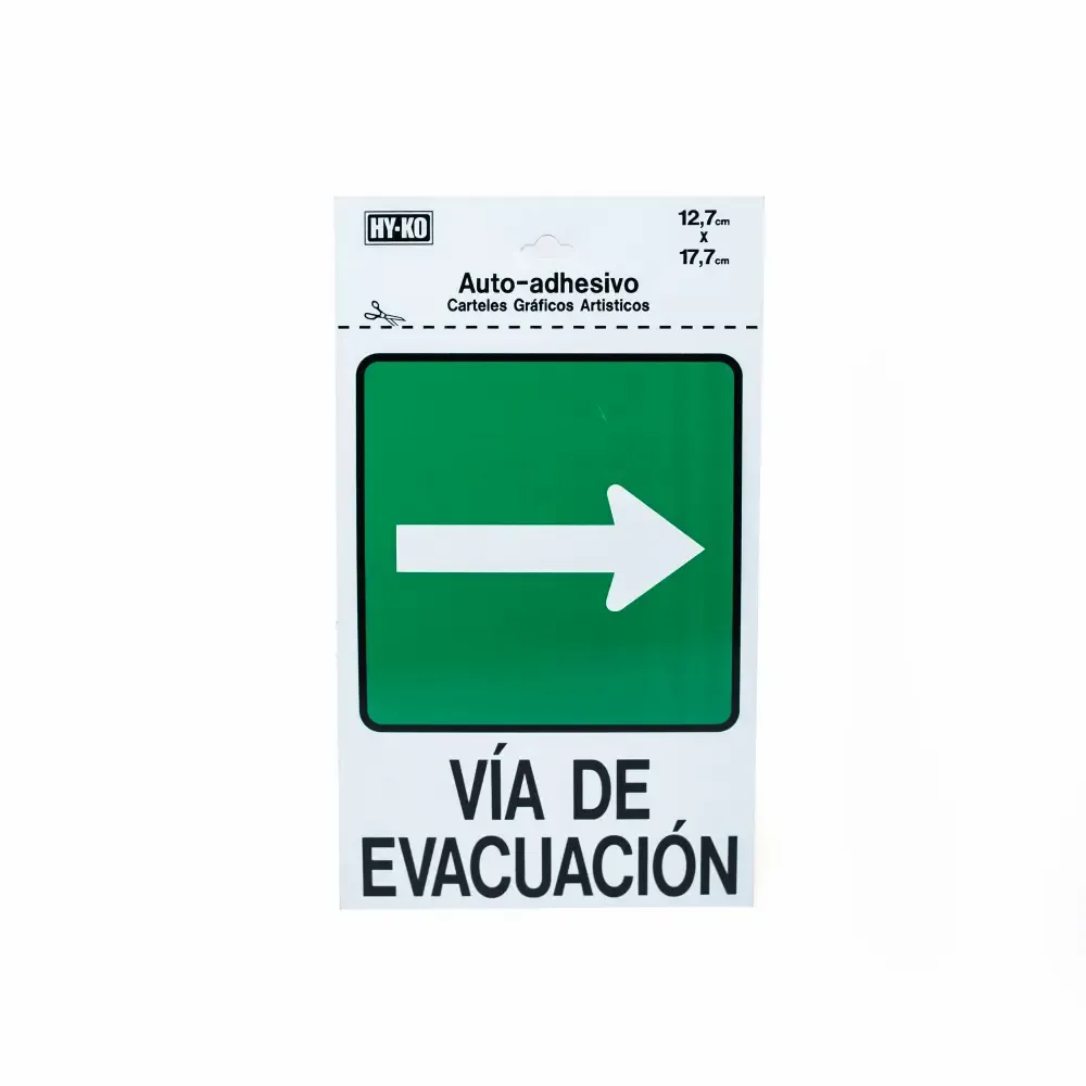 Rotulo Plastico.Hy-Ko 5X7 para Anunciar Via de Evacuacion