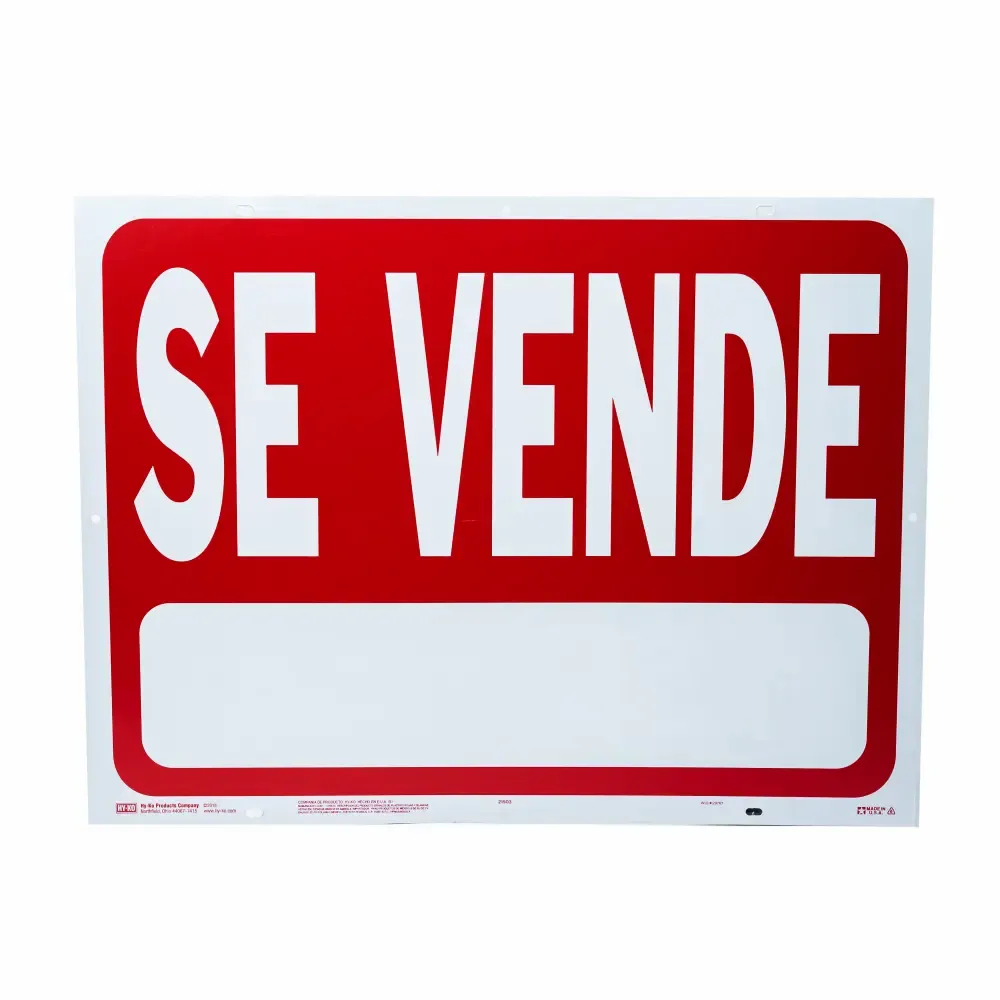 Rotulo Plastico.Hy-Ko 18X24-plg para Anunciar Se Vende