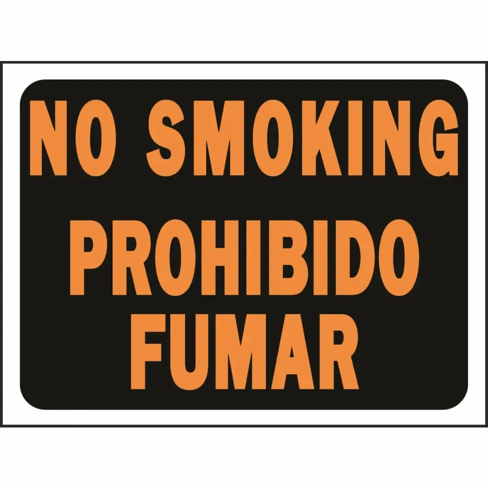 Rotulo Plastico "No Smoking-Prohibido Fumar" Hy-Ko 9X12-Plg 