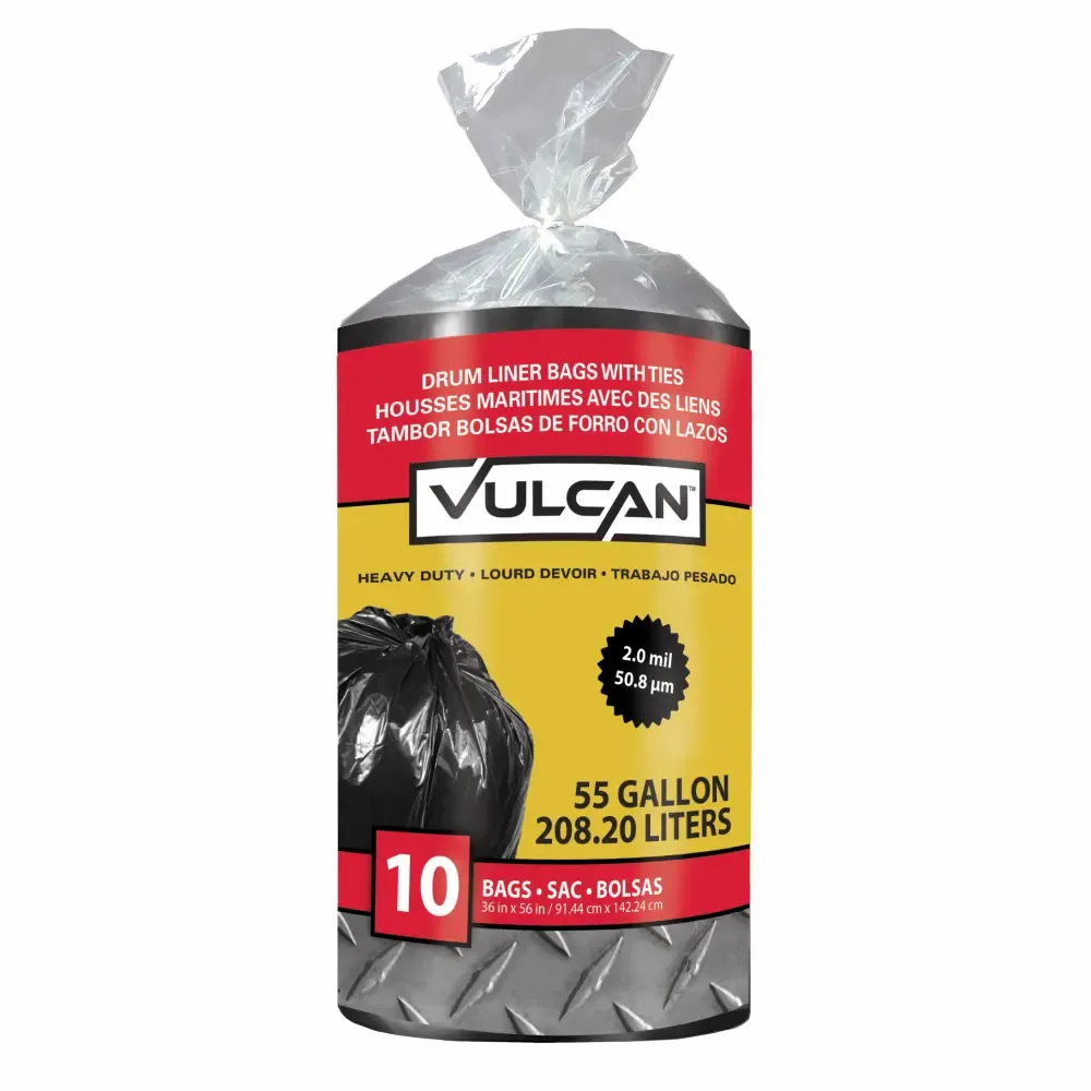 Bolsa Plastica Negra Para Basura Vulcan 55.Galones 10-Unidades