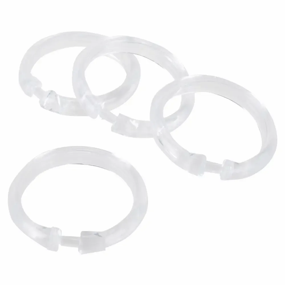 Argolla Plastica Transparente Para Cortina De Baño Simple Spaces 12-Piezas
