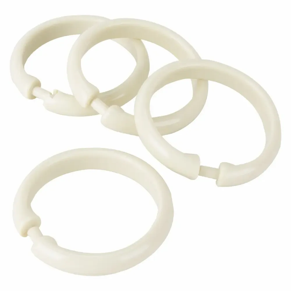 Argolla Plastica Beige Para Cortina De Baño Simple Spaces 12-Piezas