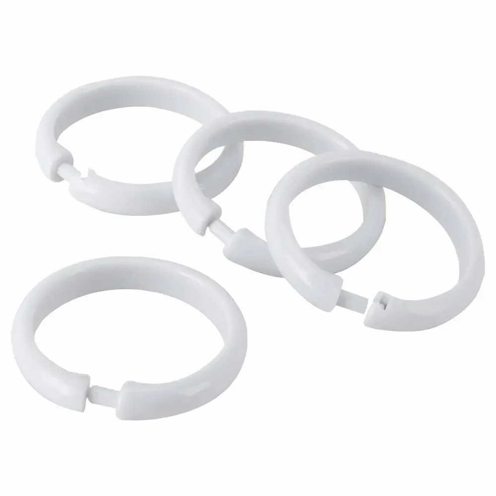 Argolla Plastica Blanco Para Cortina De Baño Simple Spaces 12-Piezas