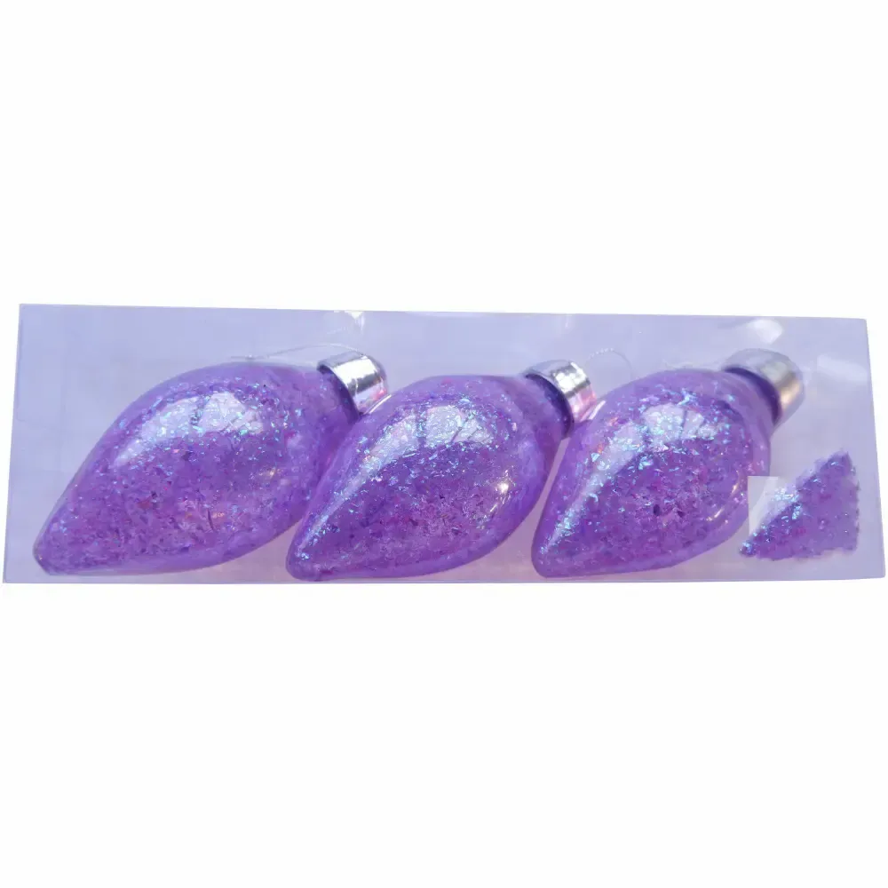 Adorno Navidad Bolas 3Piezas 8Cm Morado