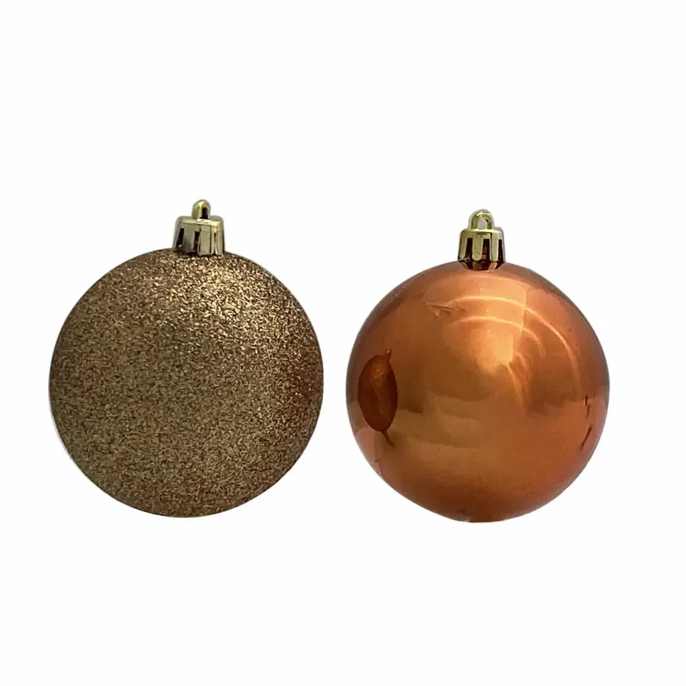 Adorno Navidad Bola 10Piezas 80Mm Dorado Cobre