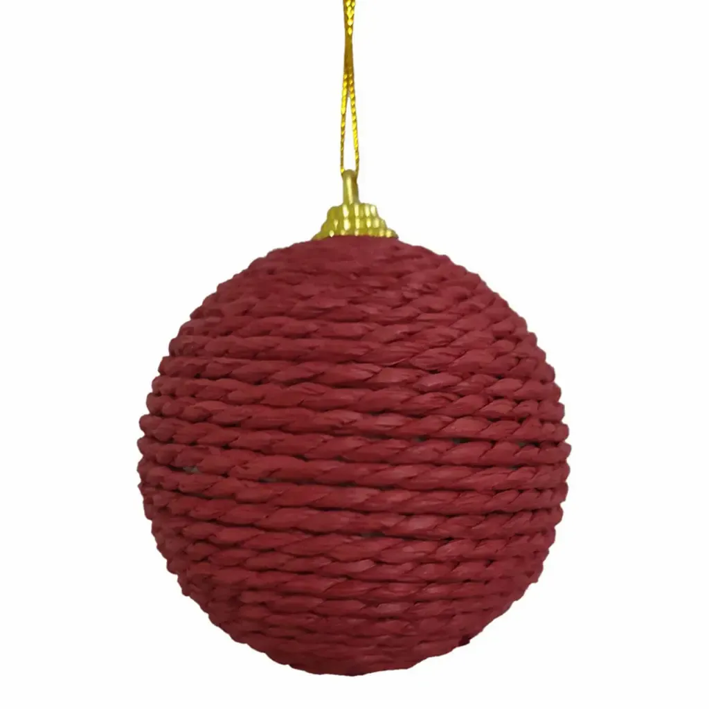 ADORNO NAVIDAD BOLA 6 PIEZAS 16X8X24CM ROJO