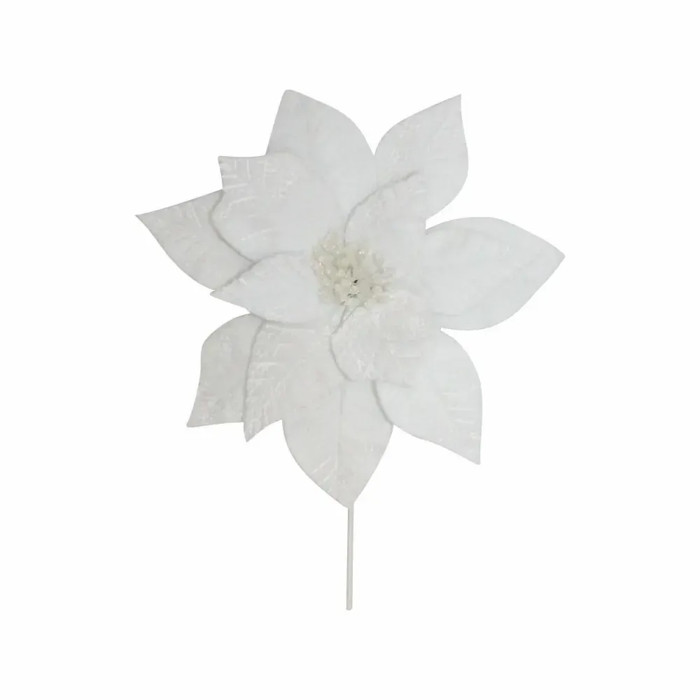 Flor 32Cm Poinsettia Blanco