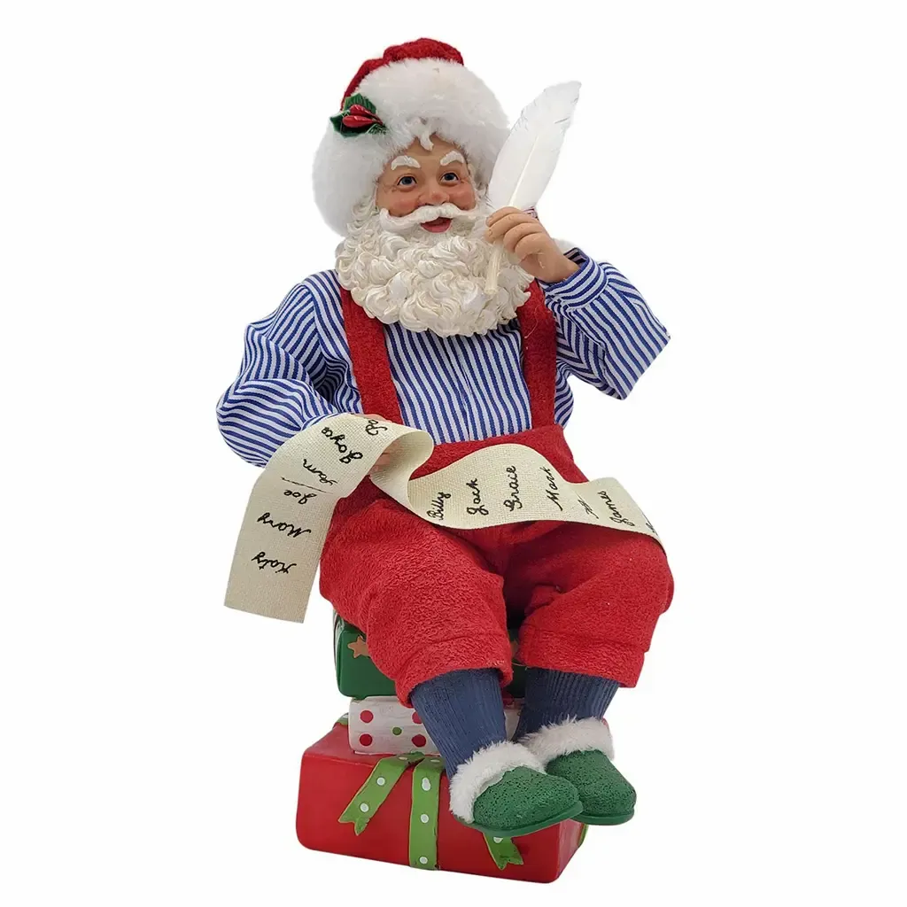 ADORNO NAVIDAD SANTA 22.5CM CON REGALO ROJO AZUL