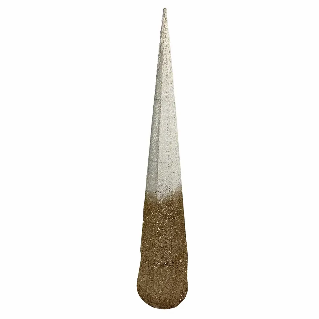 ADORNO NAVIDAD ARBOL 26X26X120CM BLANCO DORADO