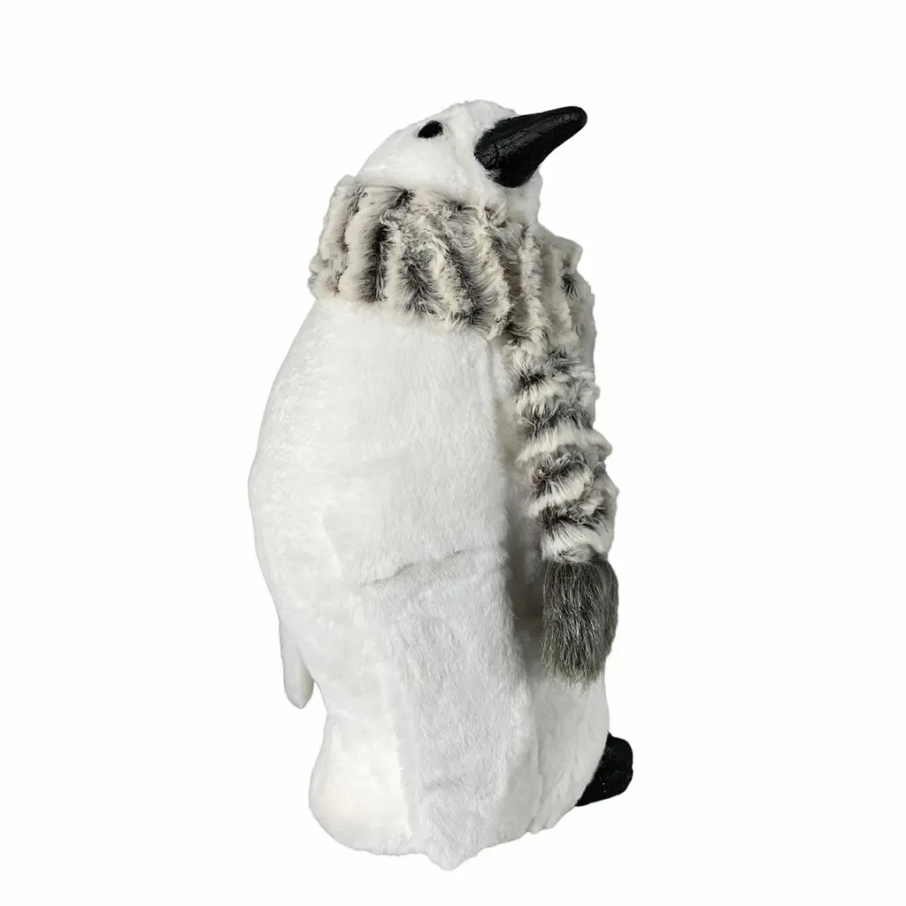 ADORNO NAVIDAD PINGUINO 16X15X29CM BLANCO PLATEDO
