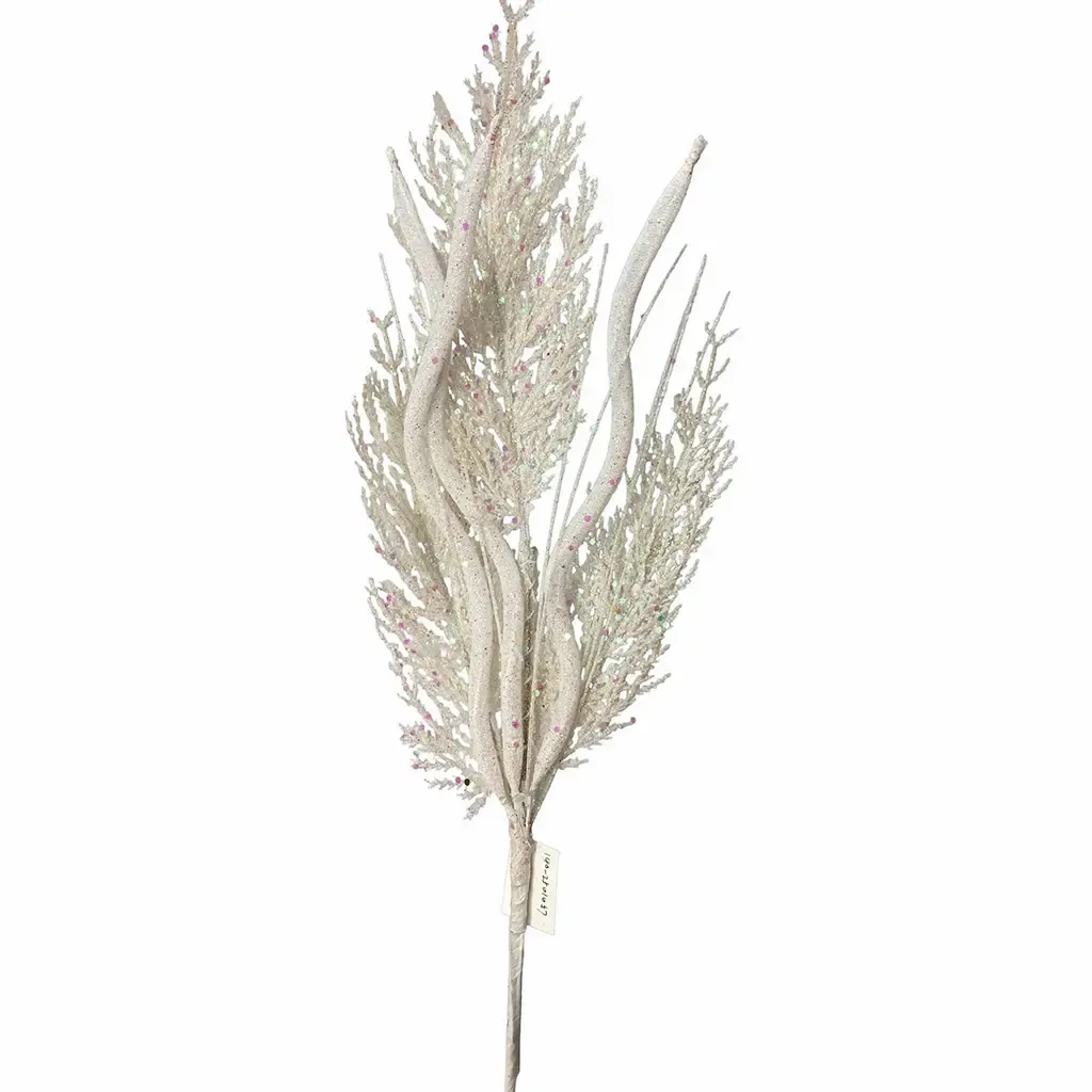 ADORNO NAVIDAD RAMA 65X8X4CM BLANCO
