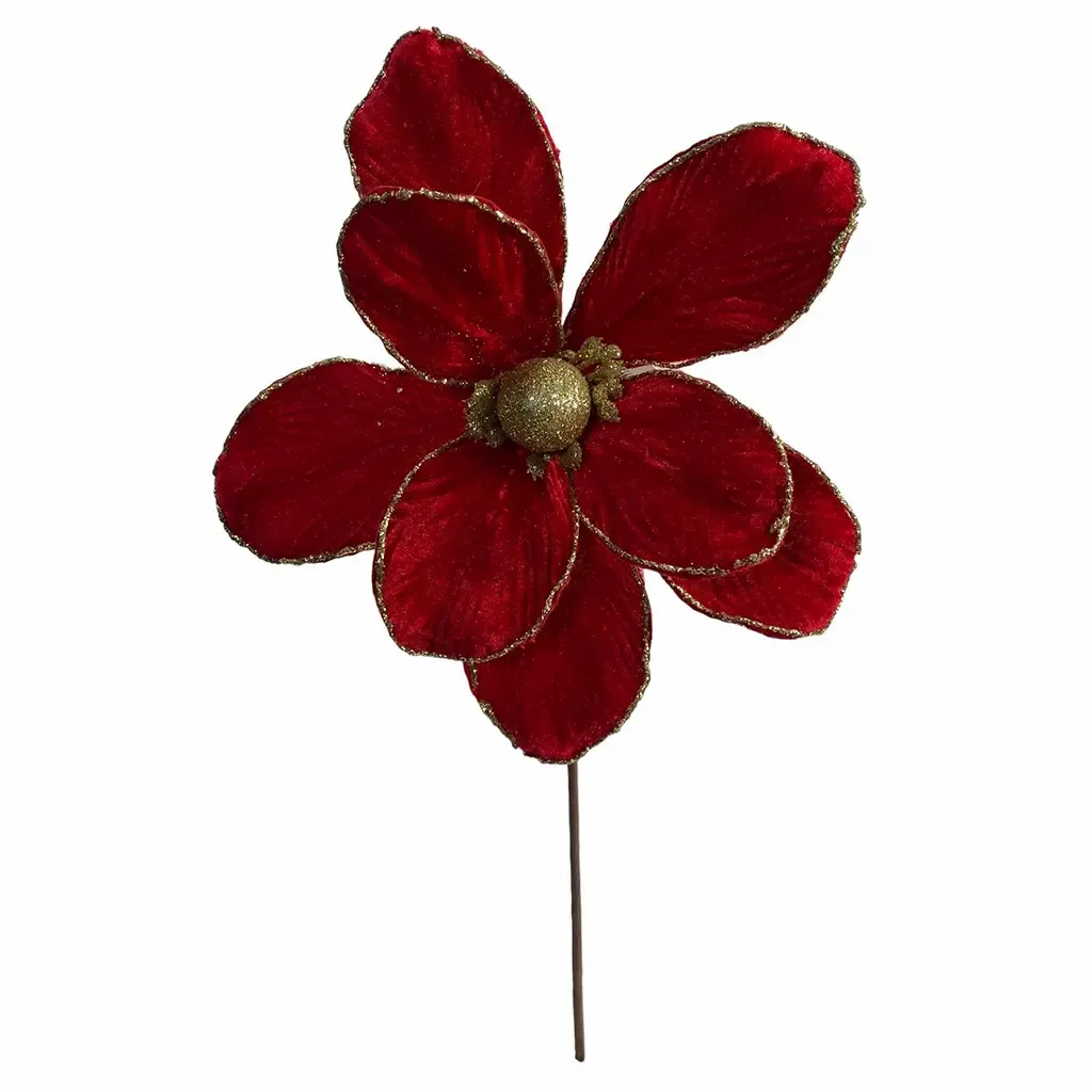 FLOR NAVIDAD 24X24X45CM ROJO DORADO