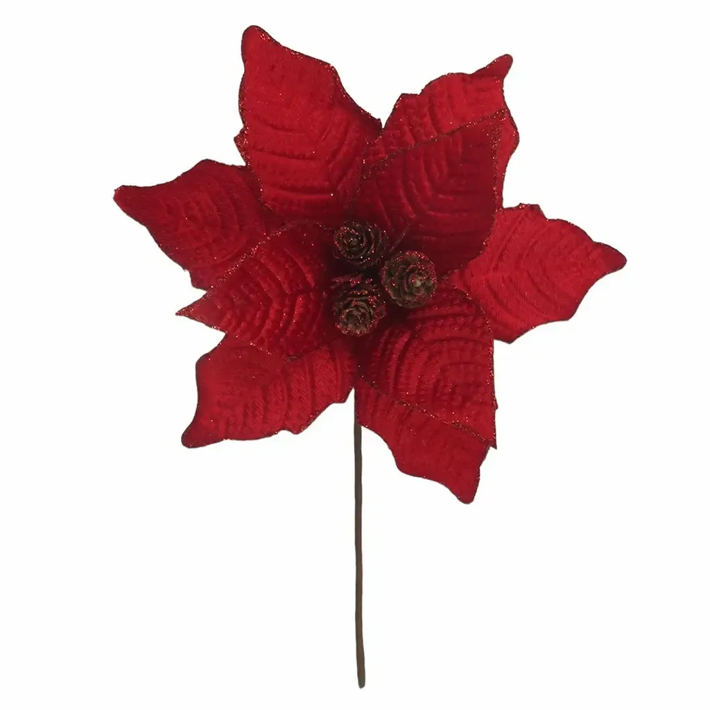 FLOR NAVIDAD 25X25X30CM PONSETIA ROJO