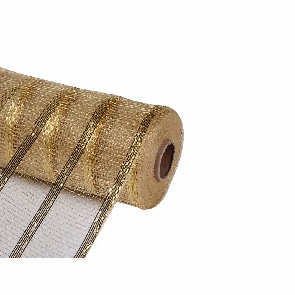 Cinta Navidad Malla 53X823Cm Dorado