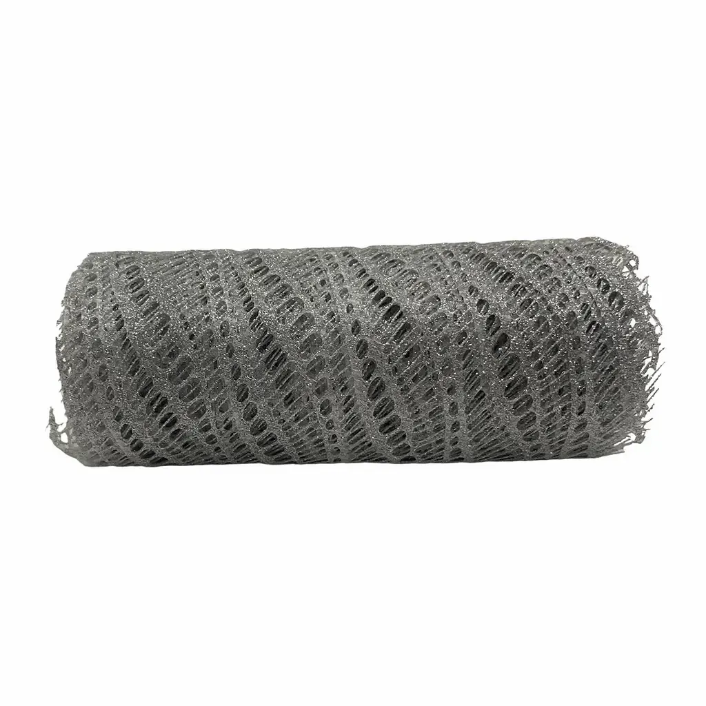 CINTA NAVIDAD MALLA 25CM PLATEADO