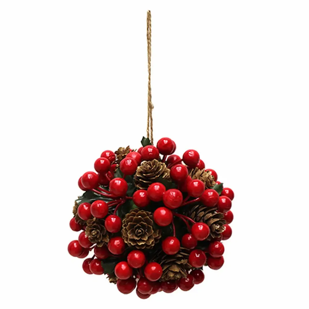 Adorno Navidad Bola 13Cm Rojo Para Colgar