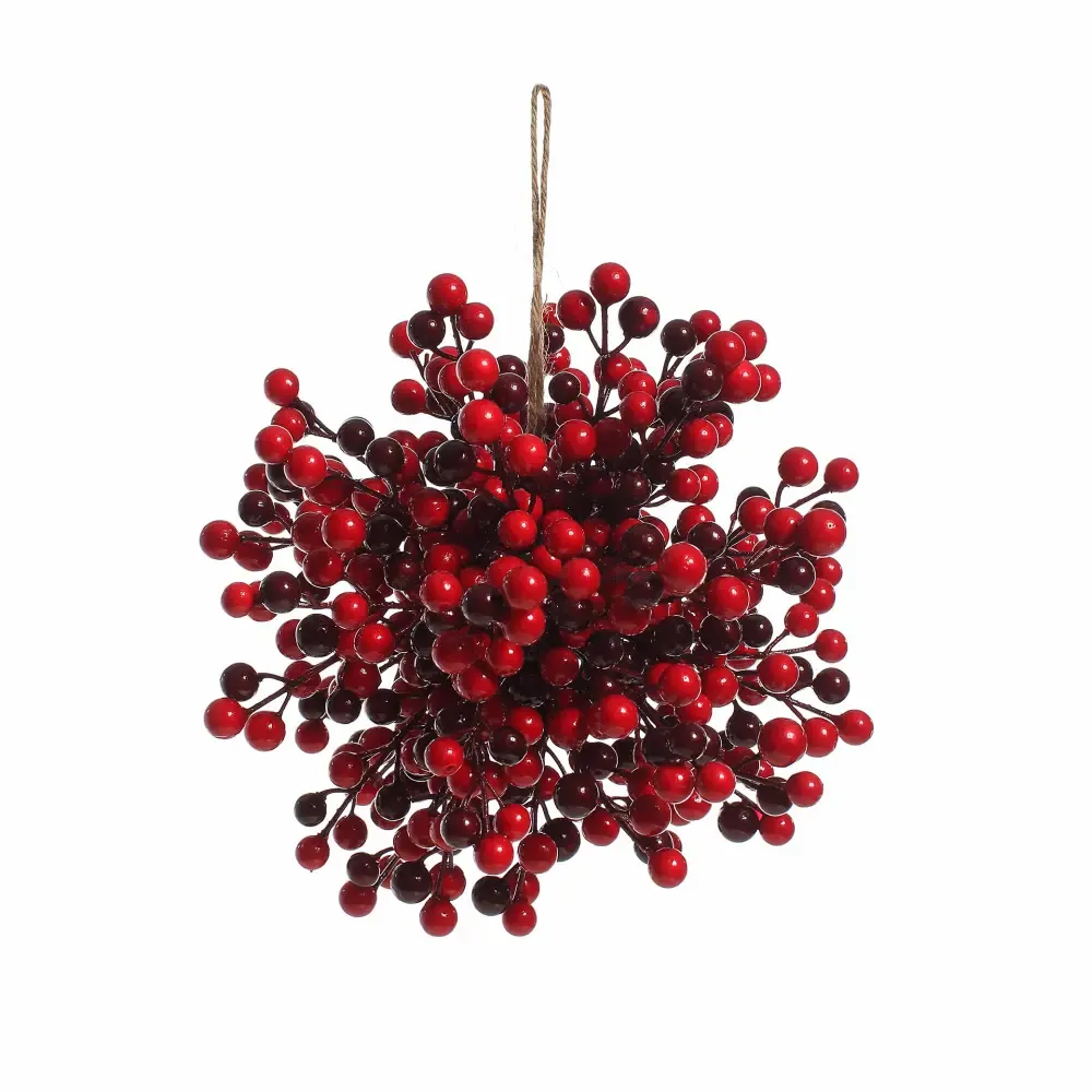 Adorno Navidad Bola 25Cm Cerezas Para Colgar