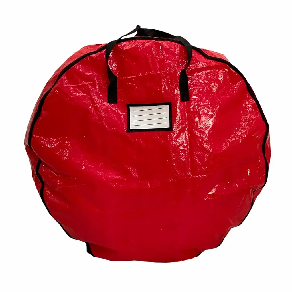 BOLSA PARA CORONA NAVIDAD 76X76X25CM ROJO