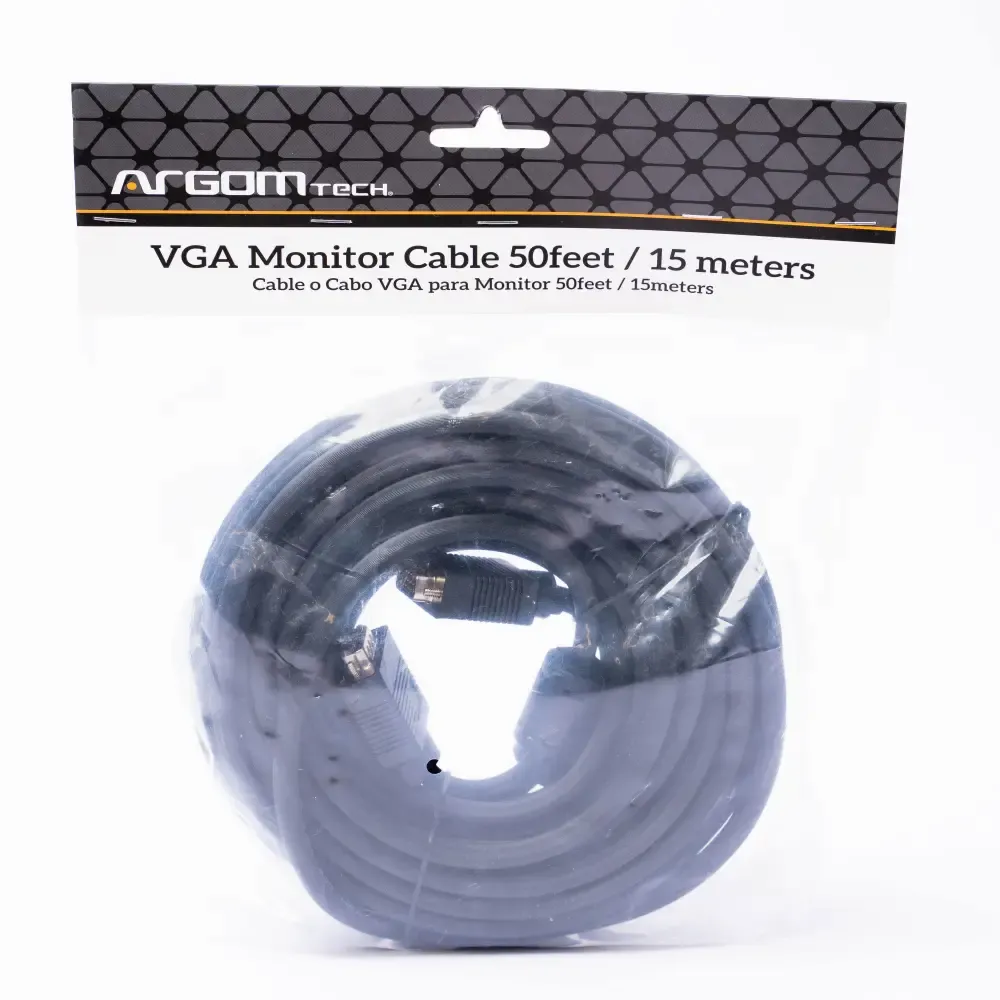 Cable De Extensión Vga 15-Pines Macho A Macho Argom 50-Pie