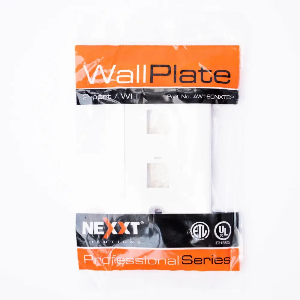 Placa Blanca 2-Puerto Rj45 Tipo Keystone Para Pared Nexxt